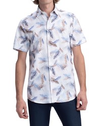 Bugatchi Classic Fit Short Sleeve Button Up Shirt In White At Nordstrom