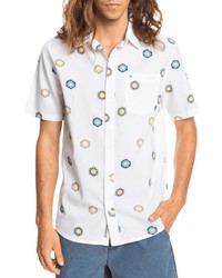 Quiksilver Cosmos Short Sleeve Button Up Shirt In Snowwhitecosmos At Nordstrom