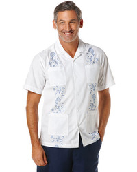 Cubavera 100% Cotton Camp Collar Printed Guayabera