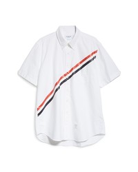 Thom Browne Diagonal Stripe Straight Fit Shirt
