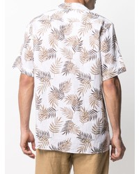 Eleventy Foliage Print Linen Shirt
