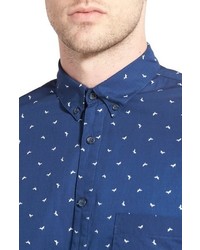 Barney Cools Frenzy Trim Fit Short Sleeve Print Woven Shirt