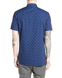 Barney Cools Frenzy Trim Fit Short Sleeve Print Woven Shirt