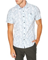 7 Diamonds Garden Of Light Print Short Sleeve Stretch Button Up Shirt In White At Nordstrom