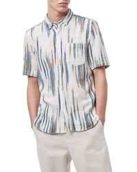 French Connection Handloom Dobby Short Sleeve Button Up Shirt