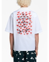 Marni Heart Print Cotton Bowling Shirt