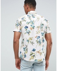 Selected Homme Slim Short Sleeve Shirt In Print