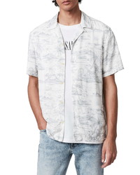 AllSaints Kochang Hawaiian Print Short Sleeve Button Up Camp Shirt