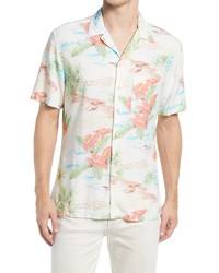 Faherty Kona Short Sleeve Button Up Camp Shirt