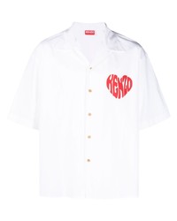 Kenzo Logo Print Cotton Hawaiian Shirt