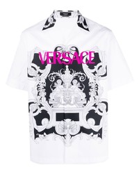 Versace Logo Print Detail Short Sleeved Shirt