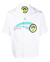 BARROW Logo Print Notched Collar Shirt