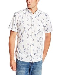 3rd & Army Macaw Bird Print Short Sleeve Woven Shirt