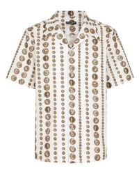 Dolce & Gabbana Monete Print Stretch Cotton Shirt