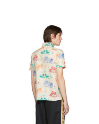 Gucci Off White And Multicolor Disney Edition Mouse Short Sleeve Shirt