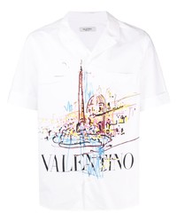 Valentino Painterly Print Cotton Shirt