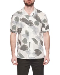 ELEVENPARIS Palm Print Short Sleeve Button Up Camp Shirt In Leaf Green Palm At Nordstrom