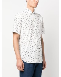 Canali Pattern Print Cotton Shirt