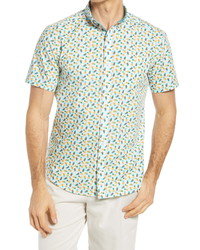 Johnston & Murphy Pineapple Print Short Sleeve Shirt
