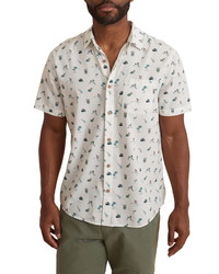 Marine Layer Pohaku Island Print Short Sleeve Button Up Shirt