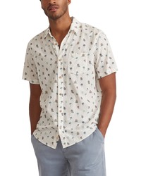 Marine Layer Print Short Sleeve Cotton Blend Button Up Shirt In Trippy Icon Print At Nordstrom