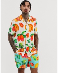 ASOS DESIGN Relaxed Shirt With Fruit Print