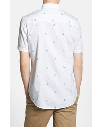 Topman Short Sleeve Anchor Print Shirt
