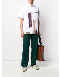 Junya Watanabe MAN Short Sleeve Patchwork Shirt