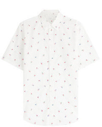 Jil Sander Short Sleeve Printed Cotton Shirt