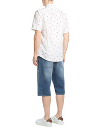 Jil Sander Short Sleeve Printed Cotton Shirt