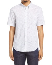 Club Monaco Star Bright Slim Fit Print Short Sleeve Shirt