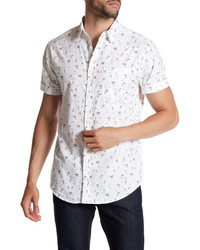 Straight Faded Cocktail Print Short Sleeve Modern Fit Shirt