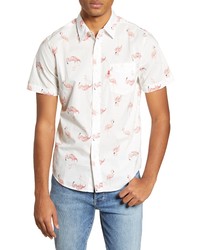 Levi's Sunset Regular Fit Flamingo Print Short Sleeve Button Up Shirt