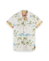 Scotch & Soda Tropical Print Cotton Aloha Shirt In 0217 Combo A At Nordstrom