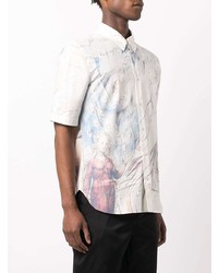 Alexander McQueen Watercolour Print Short Sleeve Shirt