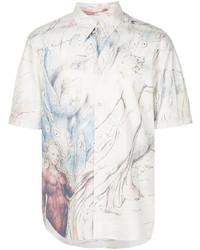 Alexander McQueen Watercolour Print Short Sleeve Shirt