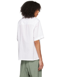 Marni White Embroidered Bowling Shirt