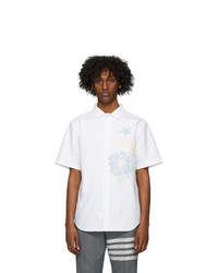 Thom Browne White Oxford Floral Casual Fit Shirt