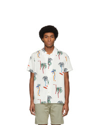 Ps By Paul Smith White Palm Tree Short Sleeve Shirt