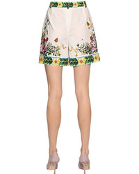 Dolce & Gabbana Bouquet Printed Cotton Poplin Shorts
