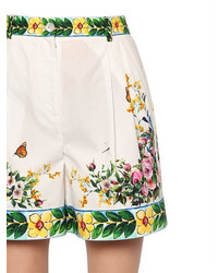 Dolce & Gabbana Bouquet Printed Cotton Poplin Shorts