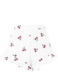 Topshop Cherry Print Frill Trim Shorts