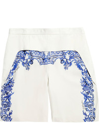 Just Cavalli Printed Leather Shorts