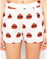 Daisy Street Shorts In Lips Print