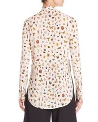 Alexander McQueen Double Georgette Obession Print Blouse