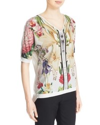 Ted Baker London Saidy Floral Print Mixed Media Top