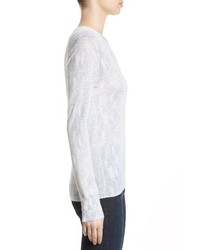 Equipment Ondine Zip Shoulder Print Silk Cashmere Sweater