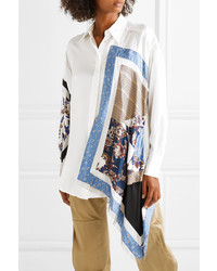 3.1 Phillip Lim Oversized Satin And Med Printed Silk Twill Shirt