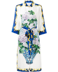 Dolce & Gabbana Bouquet Print Button Up Dress