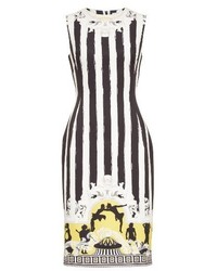 Versace Collection Placed Catwalk Print Silk Dress
